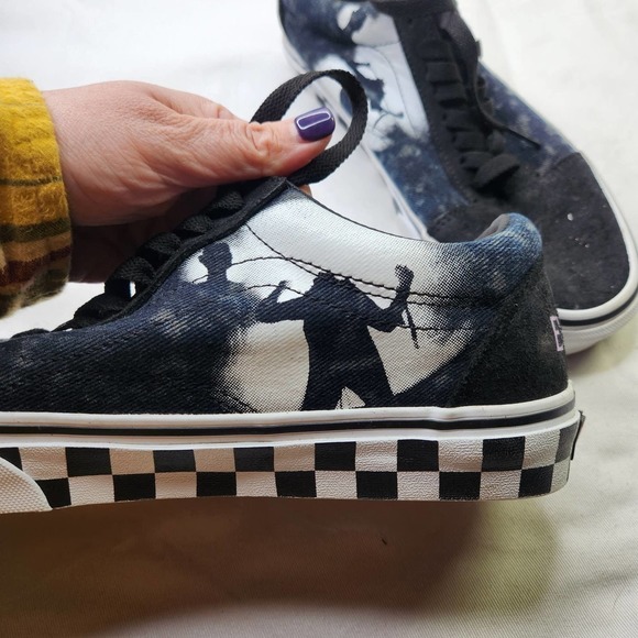 VANS The Exorcist Checkerboard Sneakers Mens Size 8.5 Womens Size 10 Black White - Picture 5 of 14